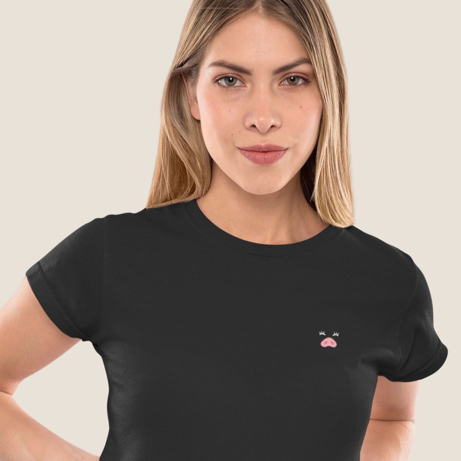 BLACK MISS PIGGY Logo Organic T-shirt