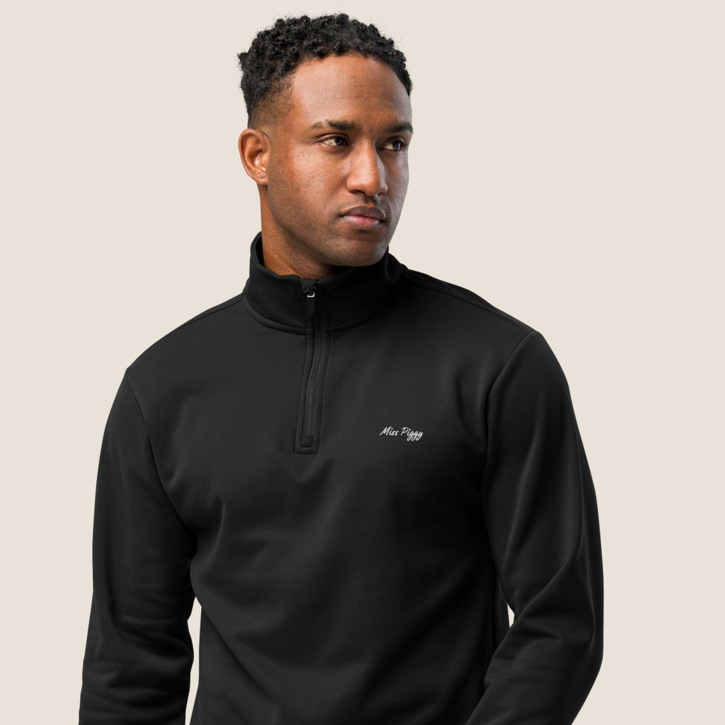 Recycled Black Quarter Zip