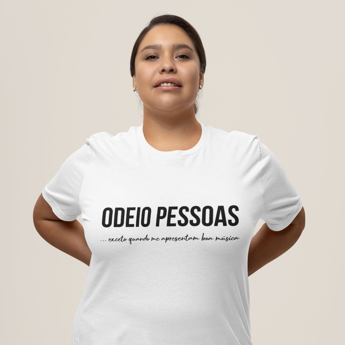 WHITE ODEIO PESSOAS (MUSICA) Organic T-shirt