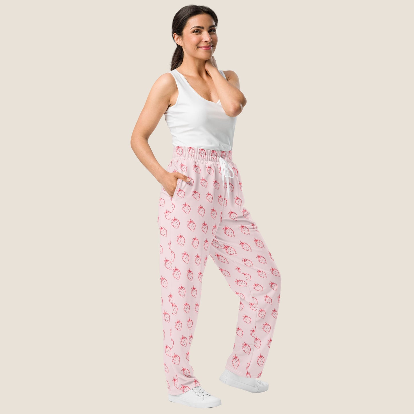 PINK STRAWBERRY Recycled Wide Joggers