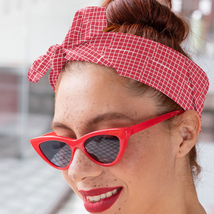 RED SQUARES Recycled Bandana