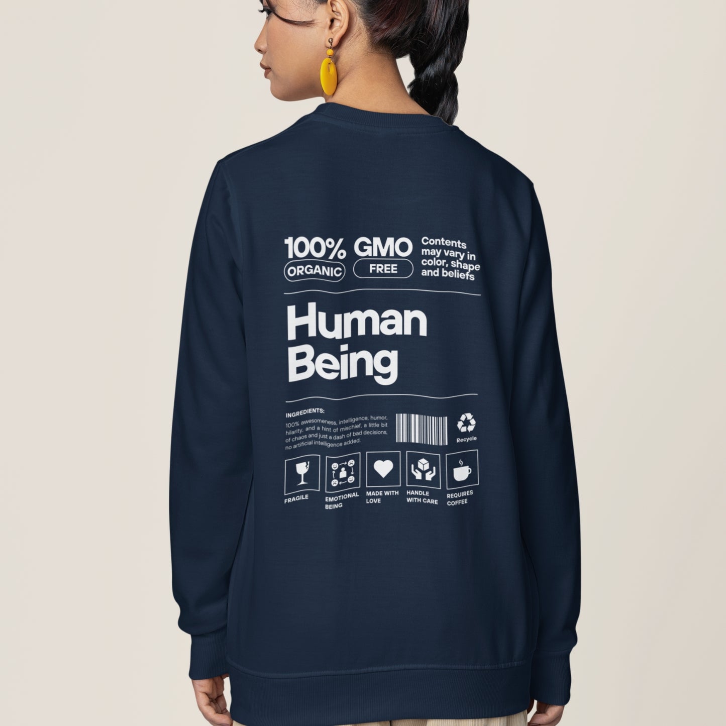 HUMAN BEING Navy Organic Sweater