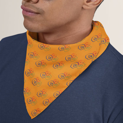 ORANGE FLOWERS Recycled Bandana