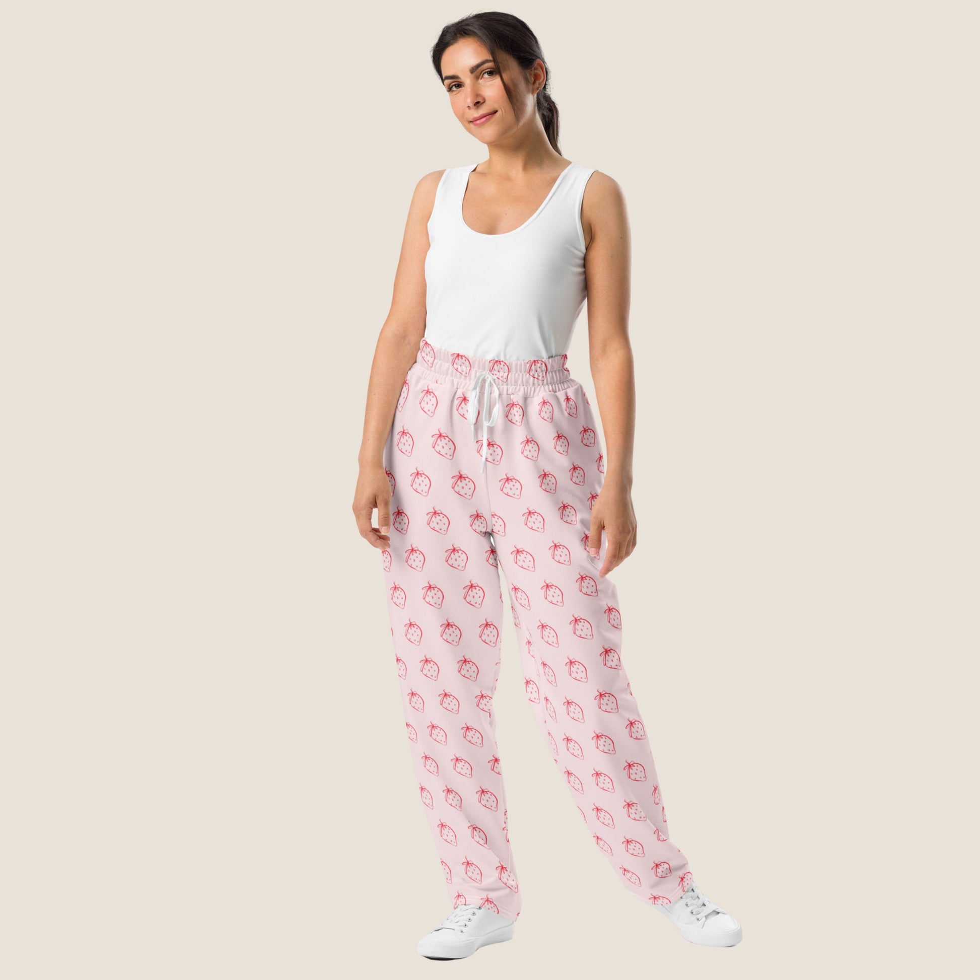 PINK STRAWBERRY Recycled Wide Joggers