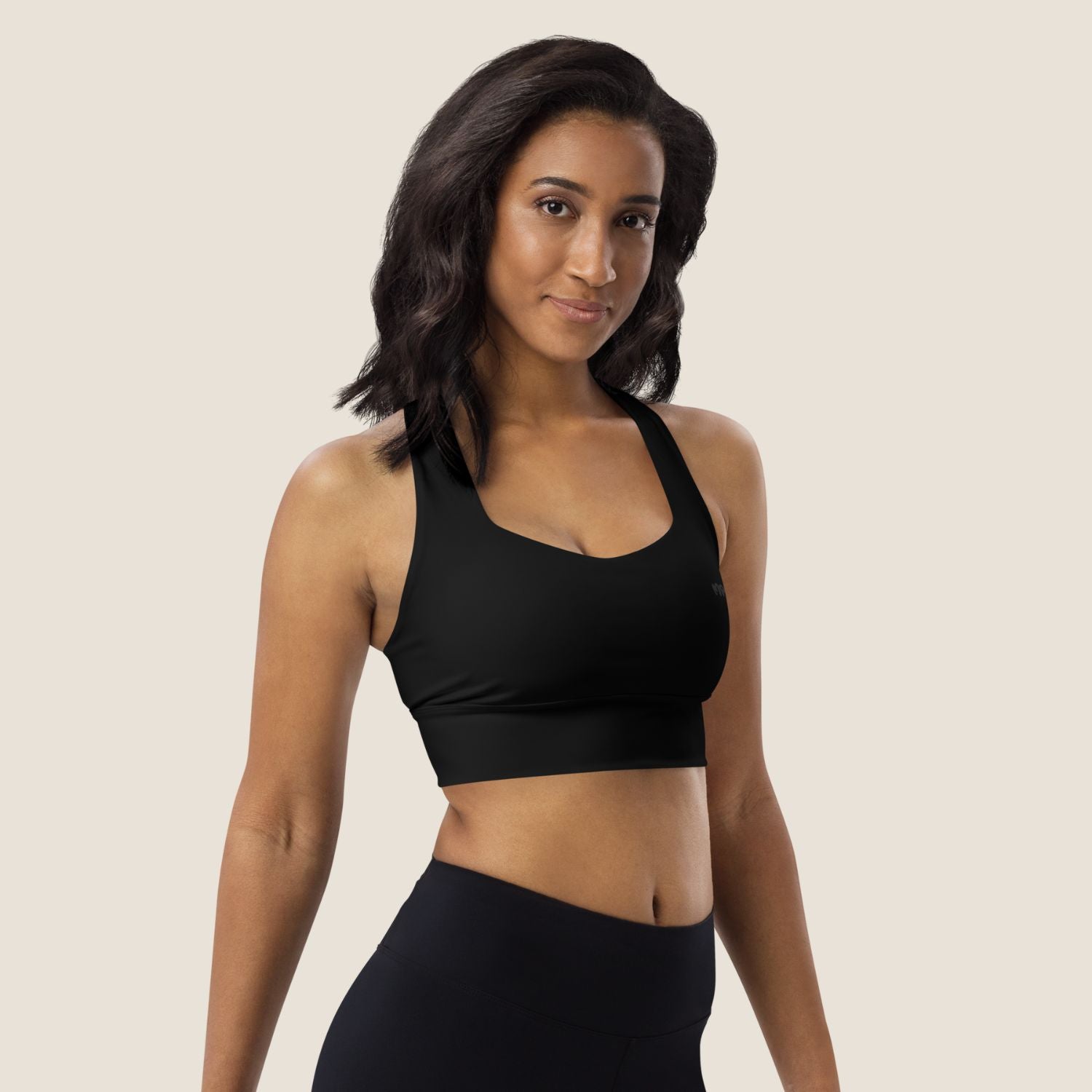 CALM MOVE Top in black charcoal, minimal sustainable activewear by Miss Piggy – Soulwear.