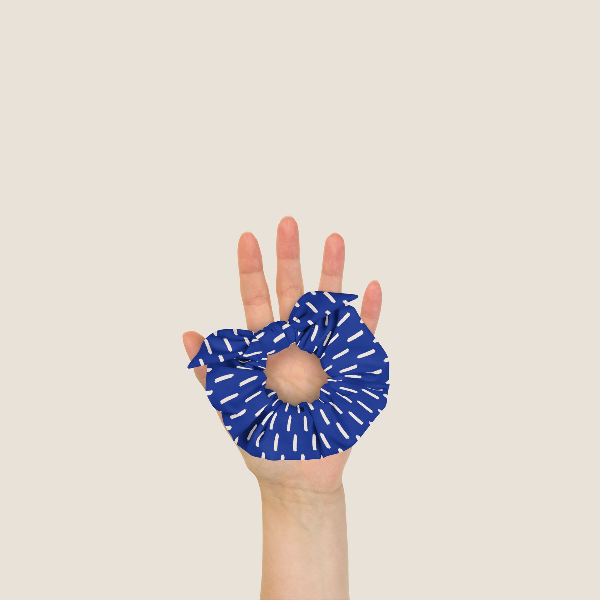 BLUE LINES Recycled Scrunchie