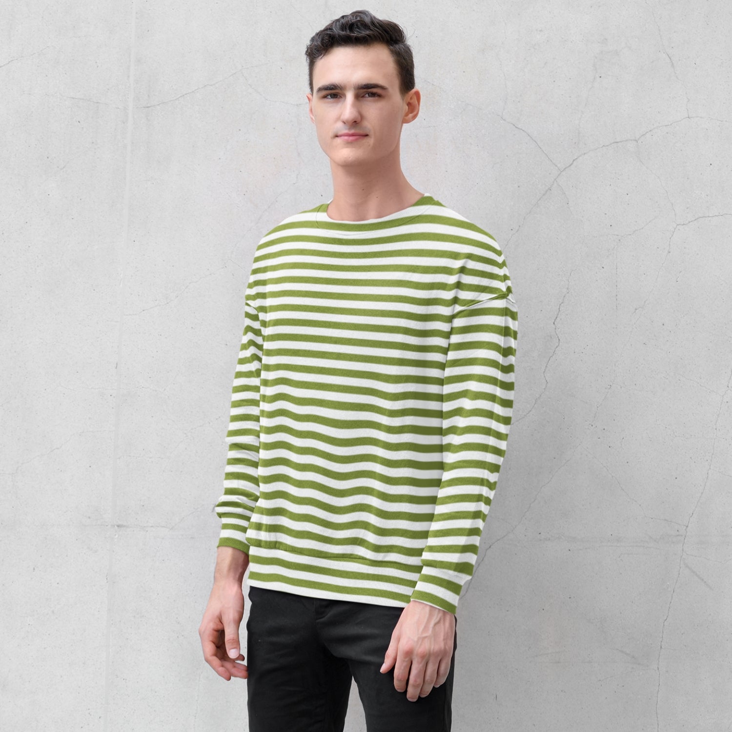 GREEN STRIPES Recycled Sweater