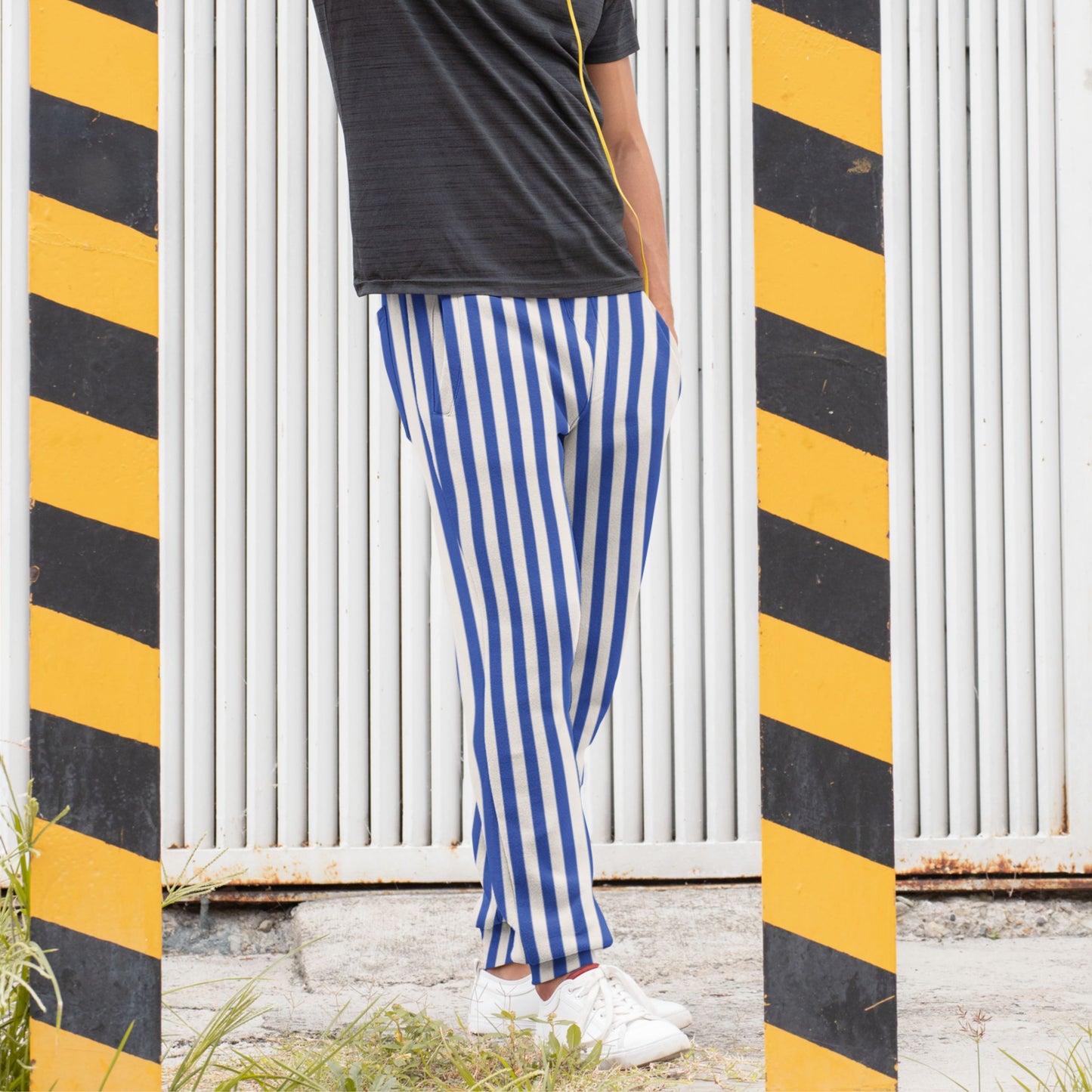 BEIGE STRIPES Recycled Wide Joggers