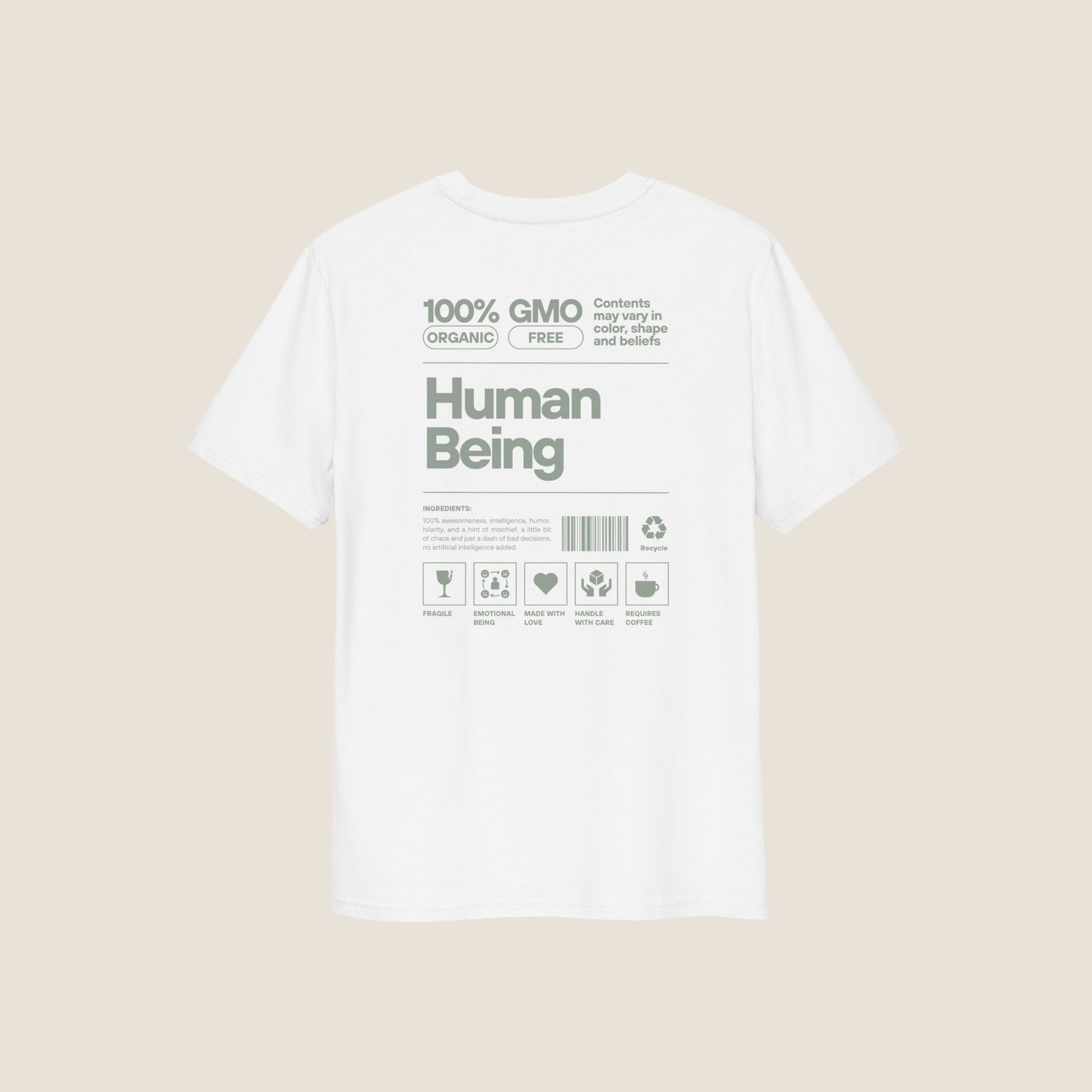 WHITE HUMAN BEING Organic T-shirt