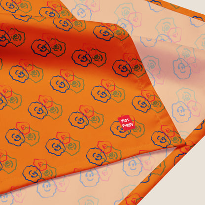 ORANGE FLOWERS Recycled Bandana