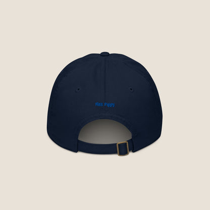 Navy blue cap with 'made to feel' text 