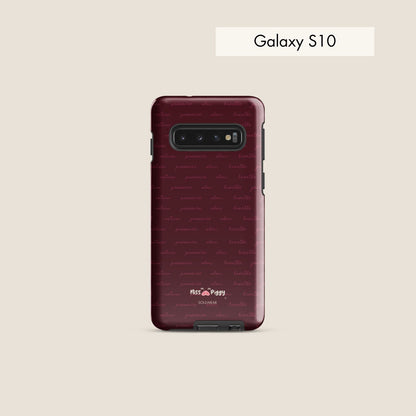 MESSAGE burgundy tough phone case for Samsung.