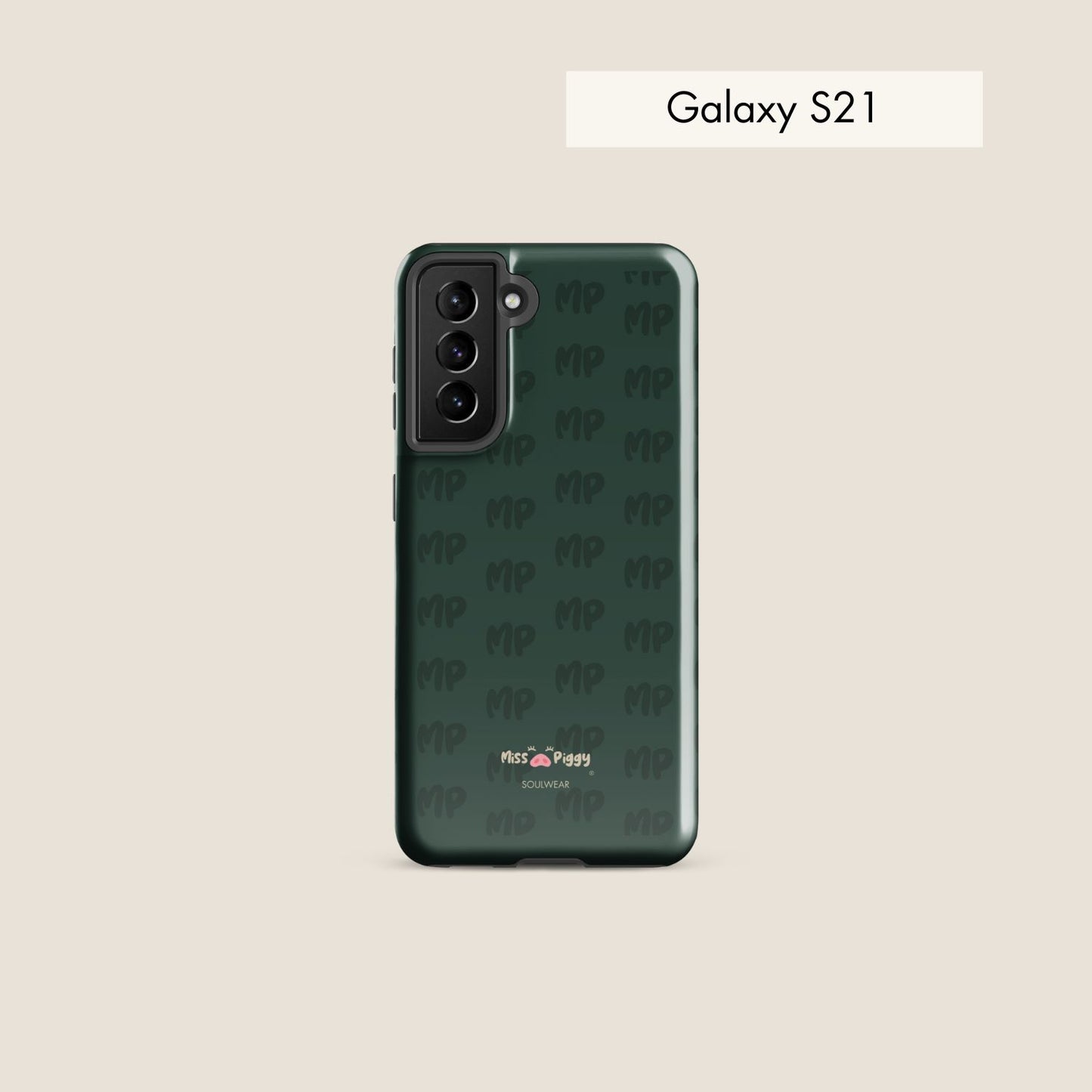 MISS PIGGY MONOGRAM forest green tough phone case for Samsung.