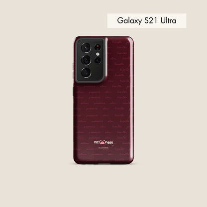 MESSAGE burgundy tough phone case for Samsung.