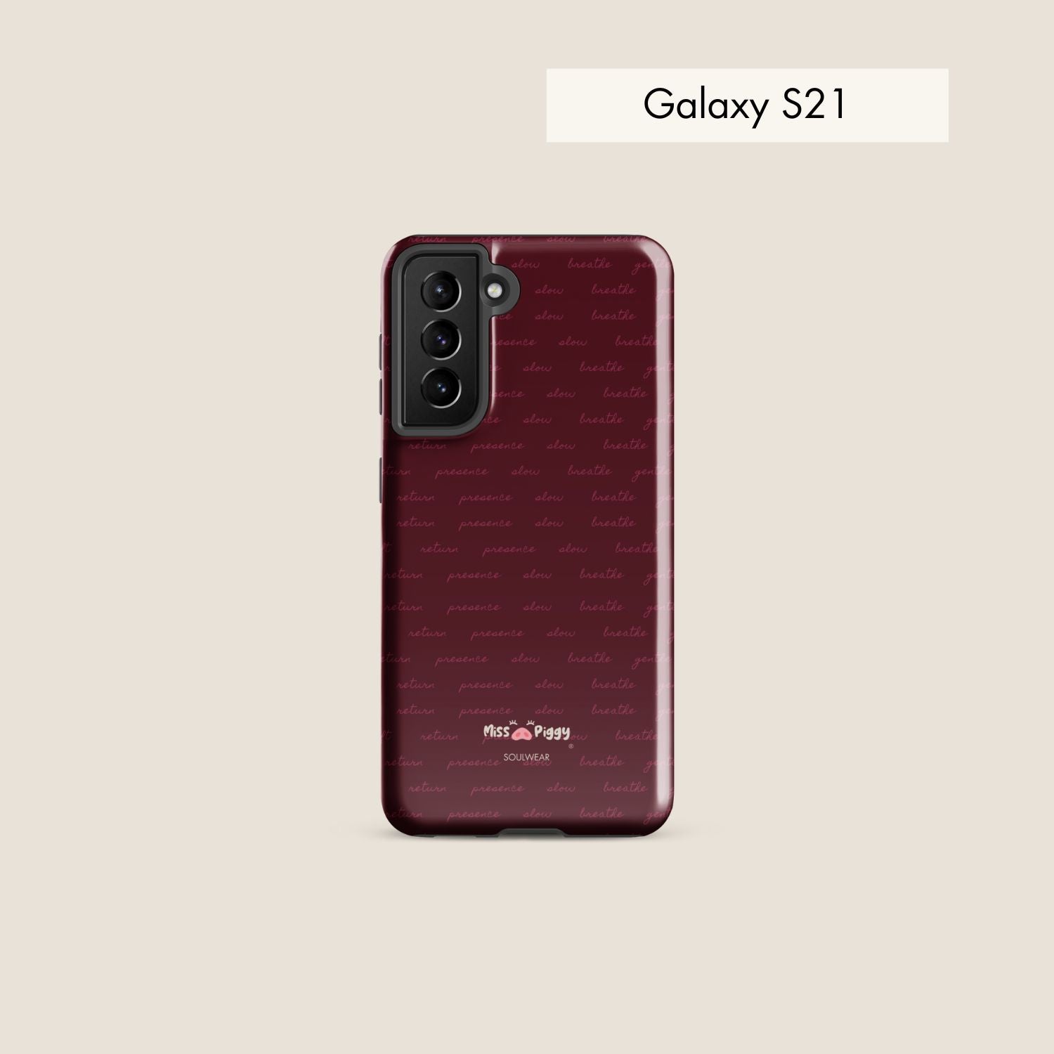 MESSAGE burgundy tough phone case for Samsung.