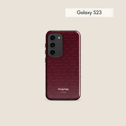 MESSAGE burgundy tough phone case for Samsung.