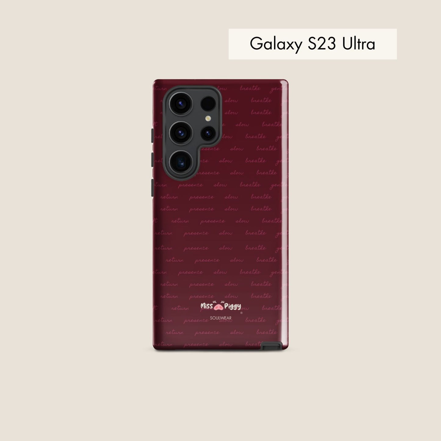 MESSAGE burgundy tough phone case for Samsung.