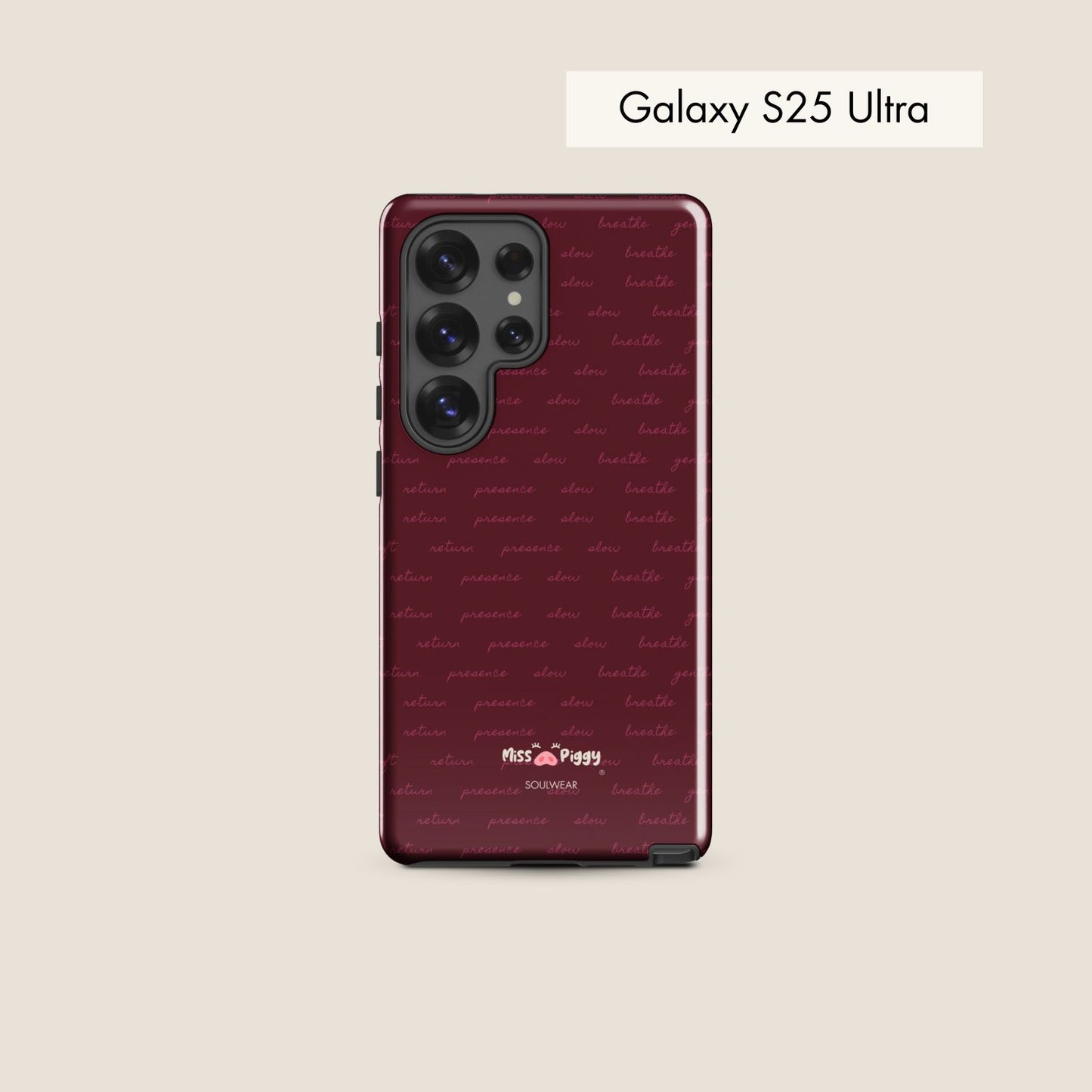 MESSAGE burgundy tough phone case for Samsung.