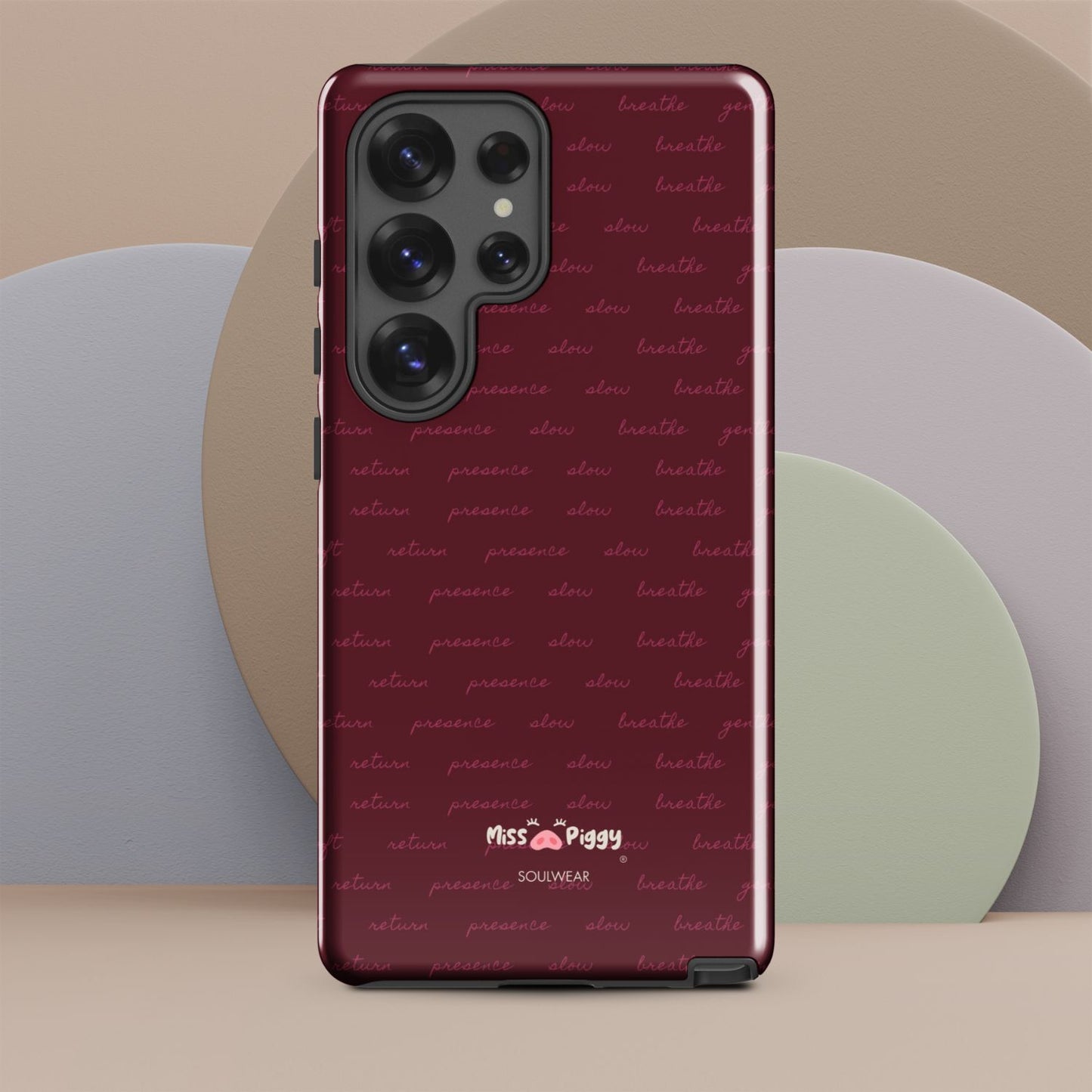 MESSAGE burgundy tough phone case for Samsung.