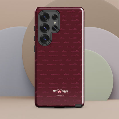 MESSAGE burgundy tough phone case for Samsung.