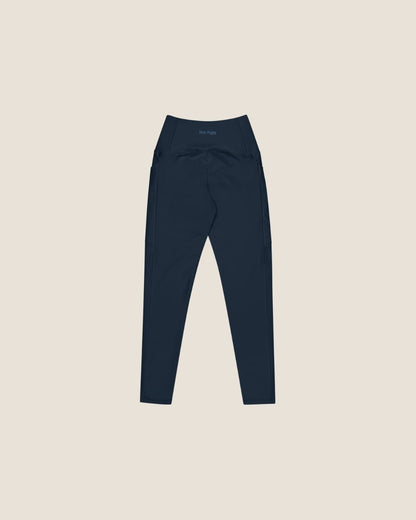 ABYSS MOVE Leggings in navy with blue print, made from recycled materials.