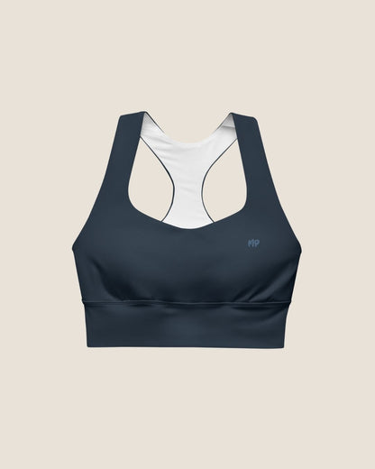 ABYSS MOVE Top in navy, minimal sustainable activewear by Miss Piggy – Soulwear.