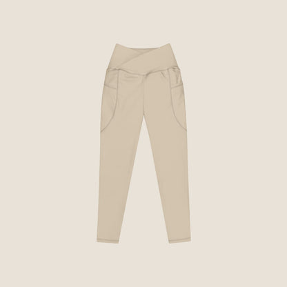 CALM MOVE Leggings in desert beige, soft recycled fabric made for calm energy.