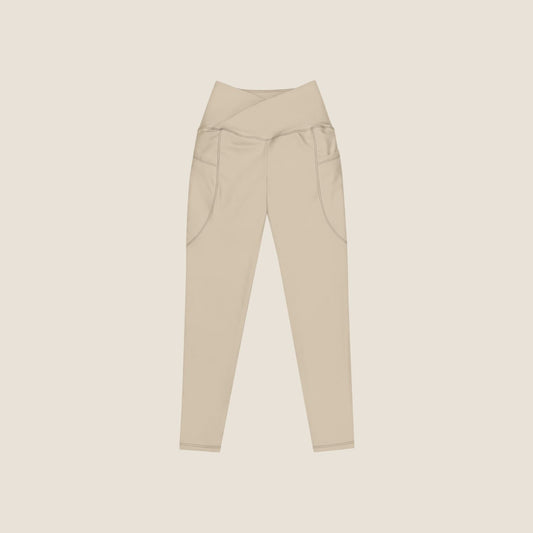 CALM MOVE Leggings in desert beige, soft recycled fabric made for calm energy.