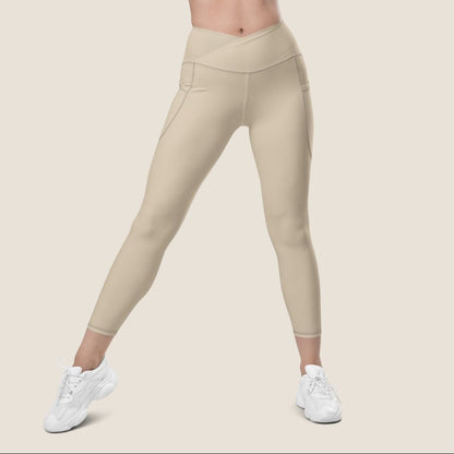 CALM MOVE Leggings in desert beige, soft recycled fabric made for calm energy.