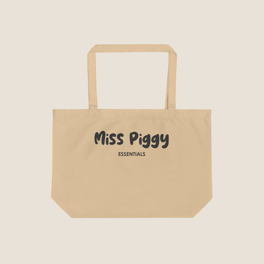 CARRY Shopper in oyster dark tone, organic cotton tote bag by Miss Piggy – Soulwear.