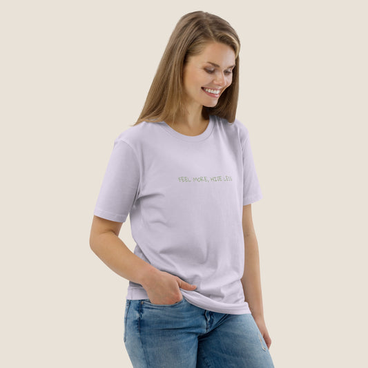 Lavender organic t-shirt from Miss Piggy Soulwear collection.