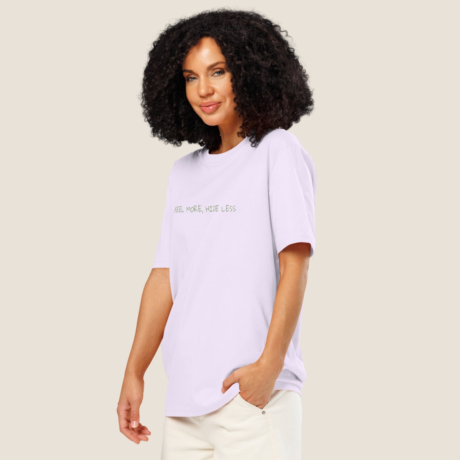 Lavender organic t-shirt from Miss Piggy Soulwear capsule.