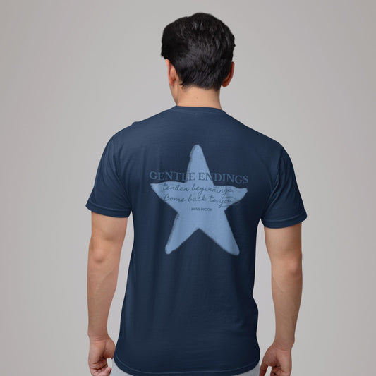 GENTLE ENDINGS ORGANIC T-SHIRT navy | blue