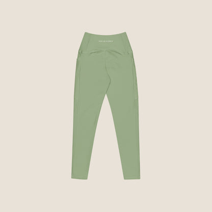 High-waisted GRACE leggings made from recycled materials, offering gentle compression and effortless motion. Soulwear for movement without pressure.