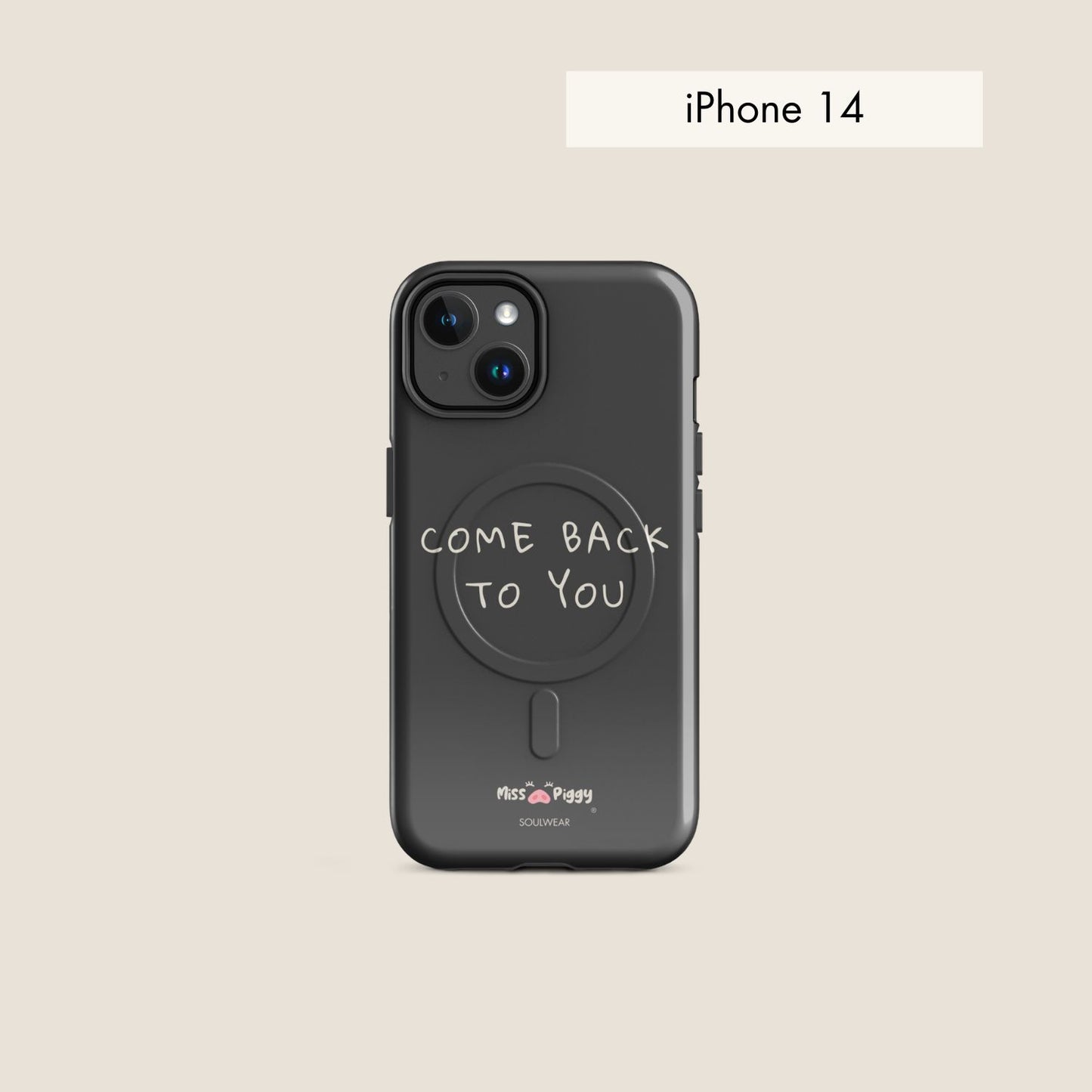 COME BACK charcoal magsafe phone case for iPhone.
