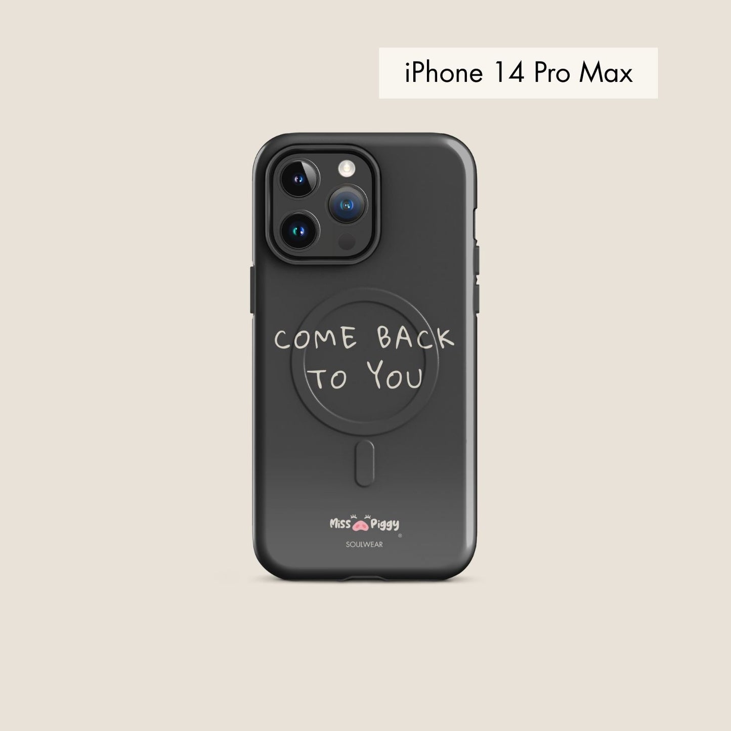 COME BACK charcoal magsafe phone case for iPhone.