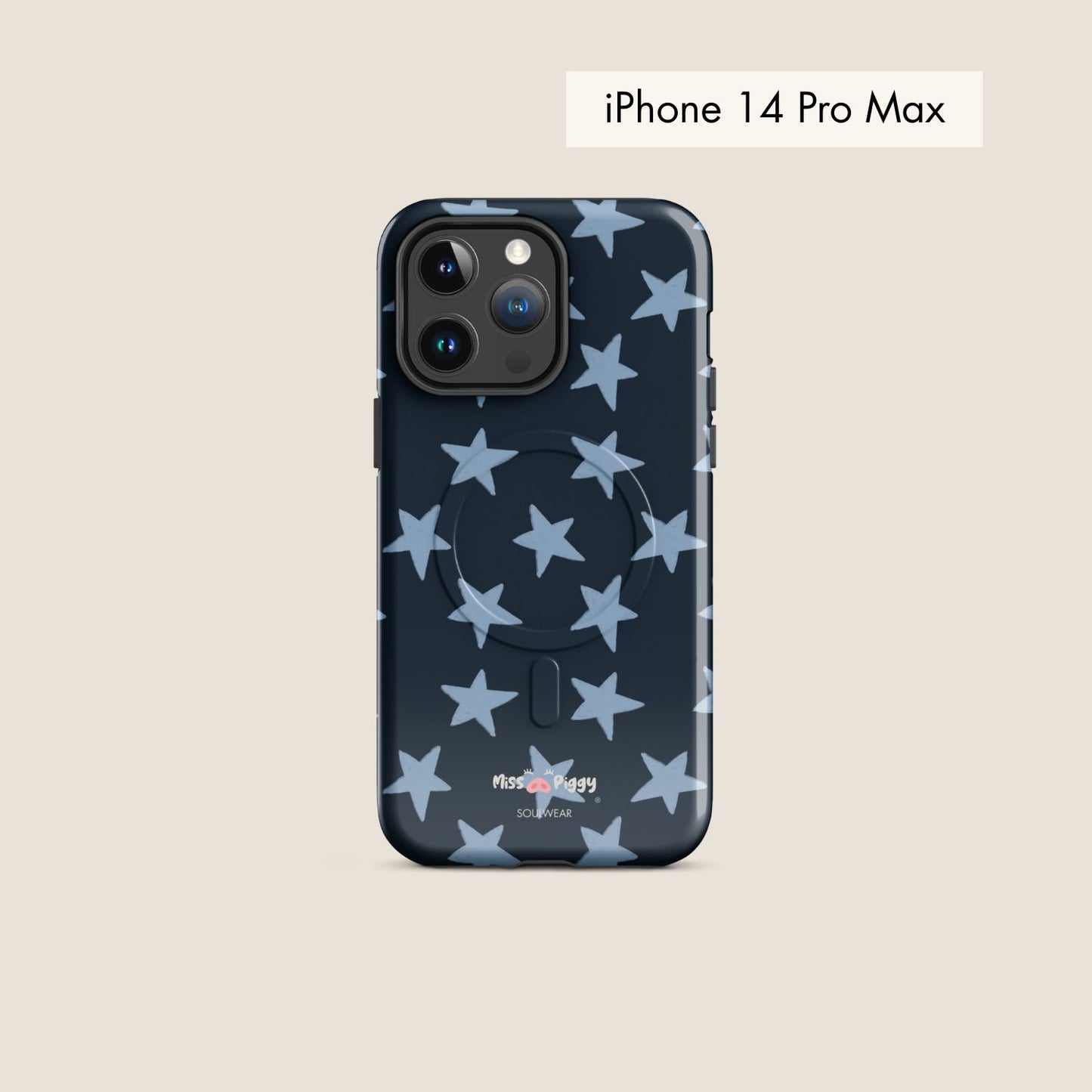 STAR navy magsafe phone case for iPhone.