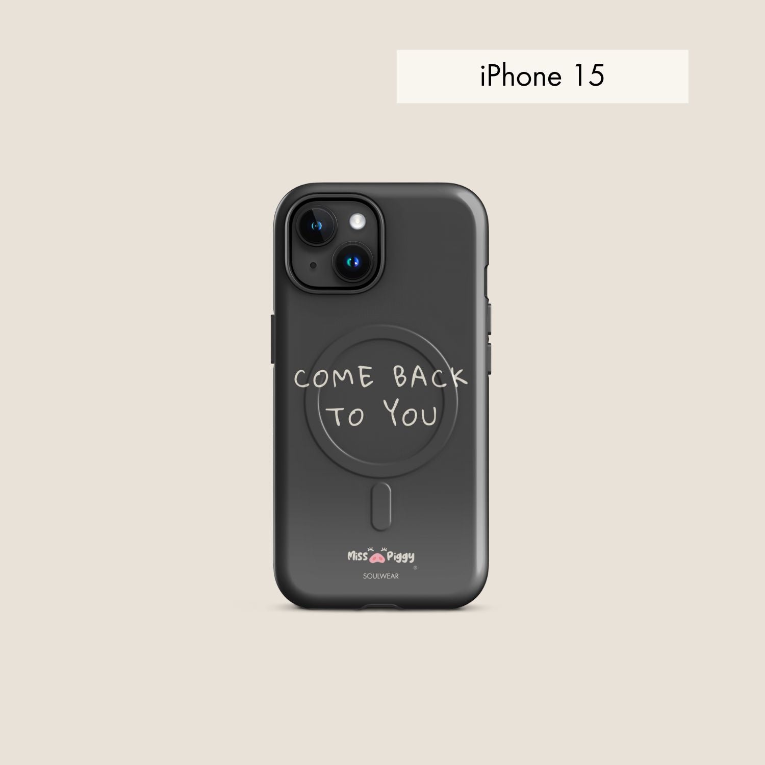 COME BACK charcoal magsafe phone case for iPhone.