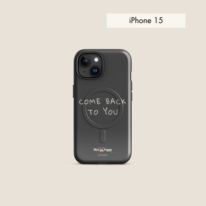 COME BACK charcoal magsafe phone case for iPhone.