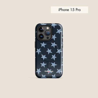 STAR navy magsafe phone case for iPhone.