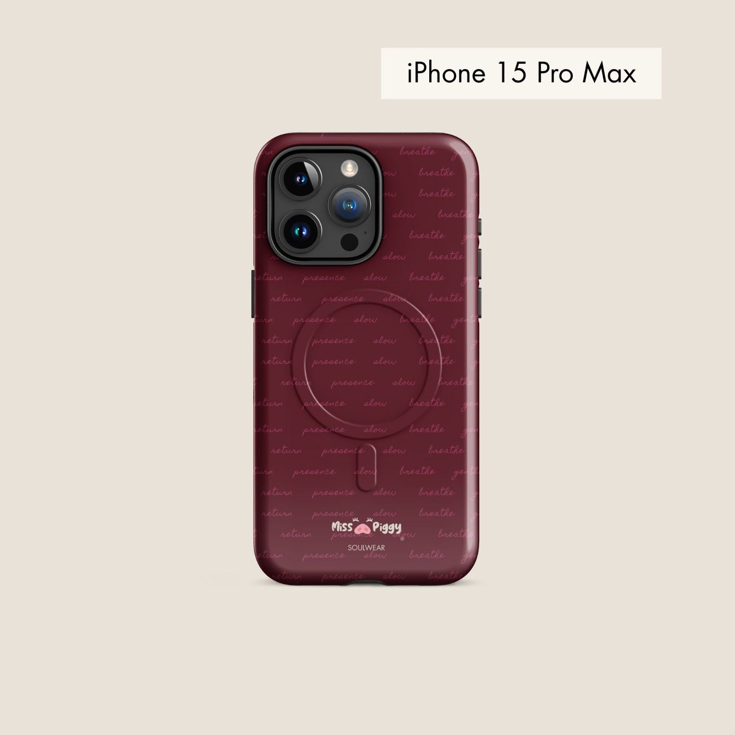 MESSAGE burgundy magsafe phone case for iPhone.