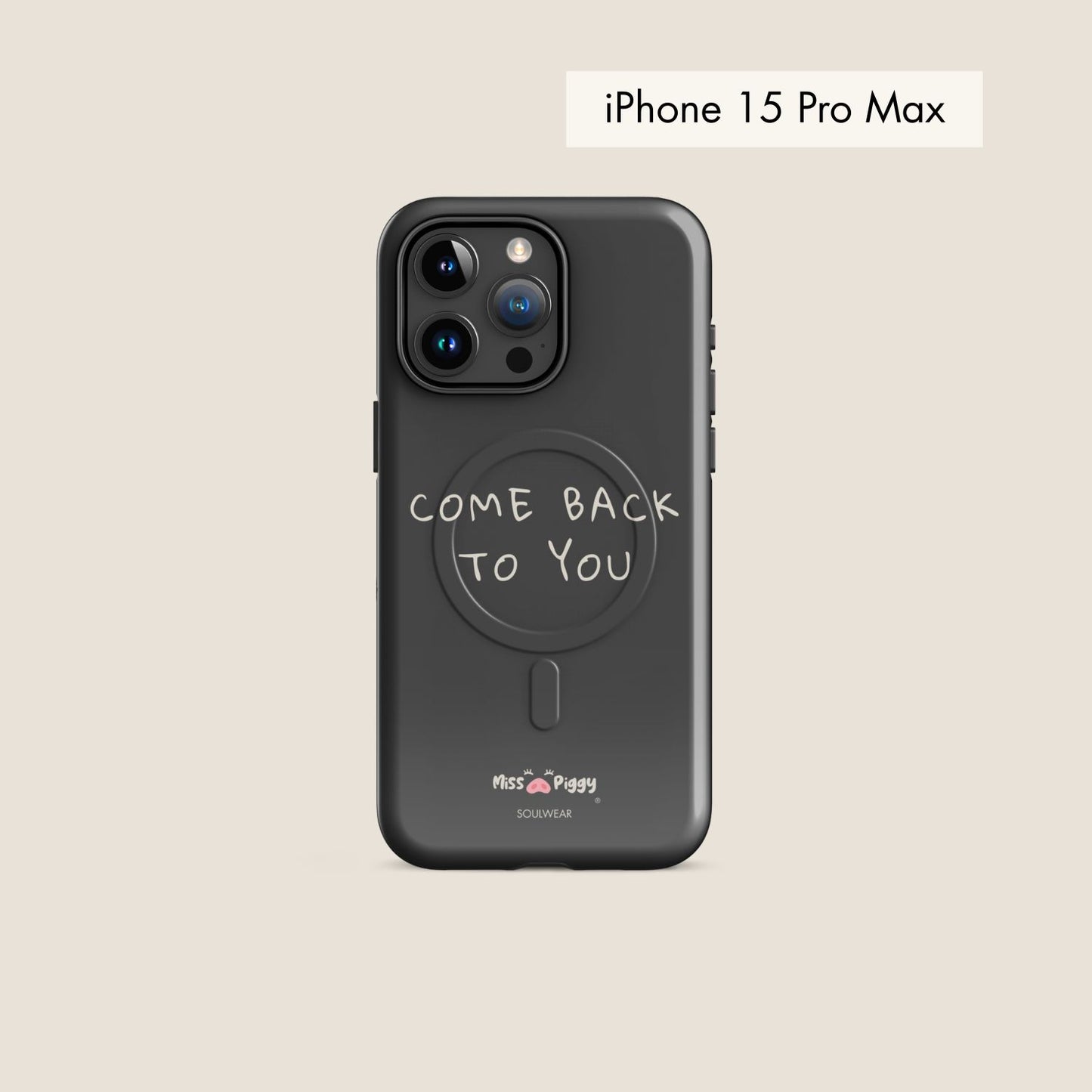 COME BACK charcoal magsafe phone case for iPhone.
