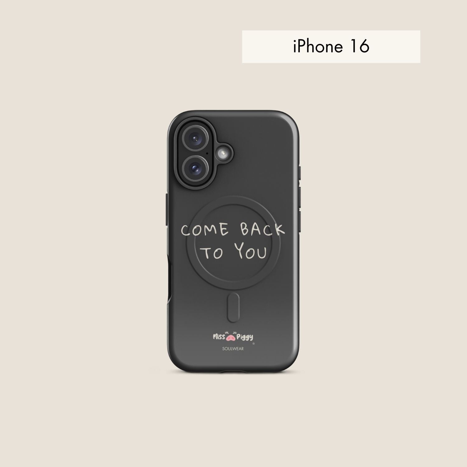 COME BACK charcoal magsafe phone case for iPhone.