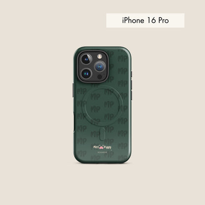 MISS PIGGY MONOGRAM forest green magsafe phone case for iPhone.