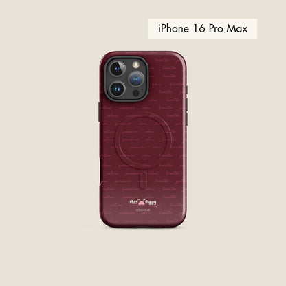 MESSAGE burgundy magsafe phone case for iPhone.