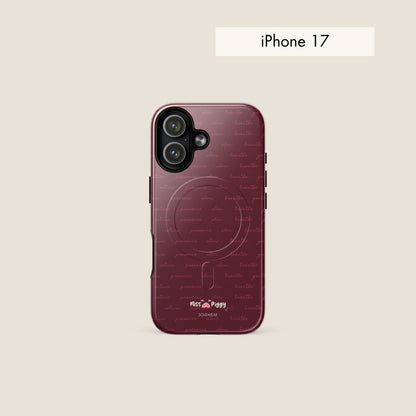 MESSAGE burgundy magsafe phone case for iPhone.