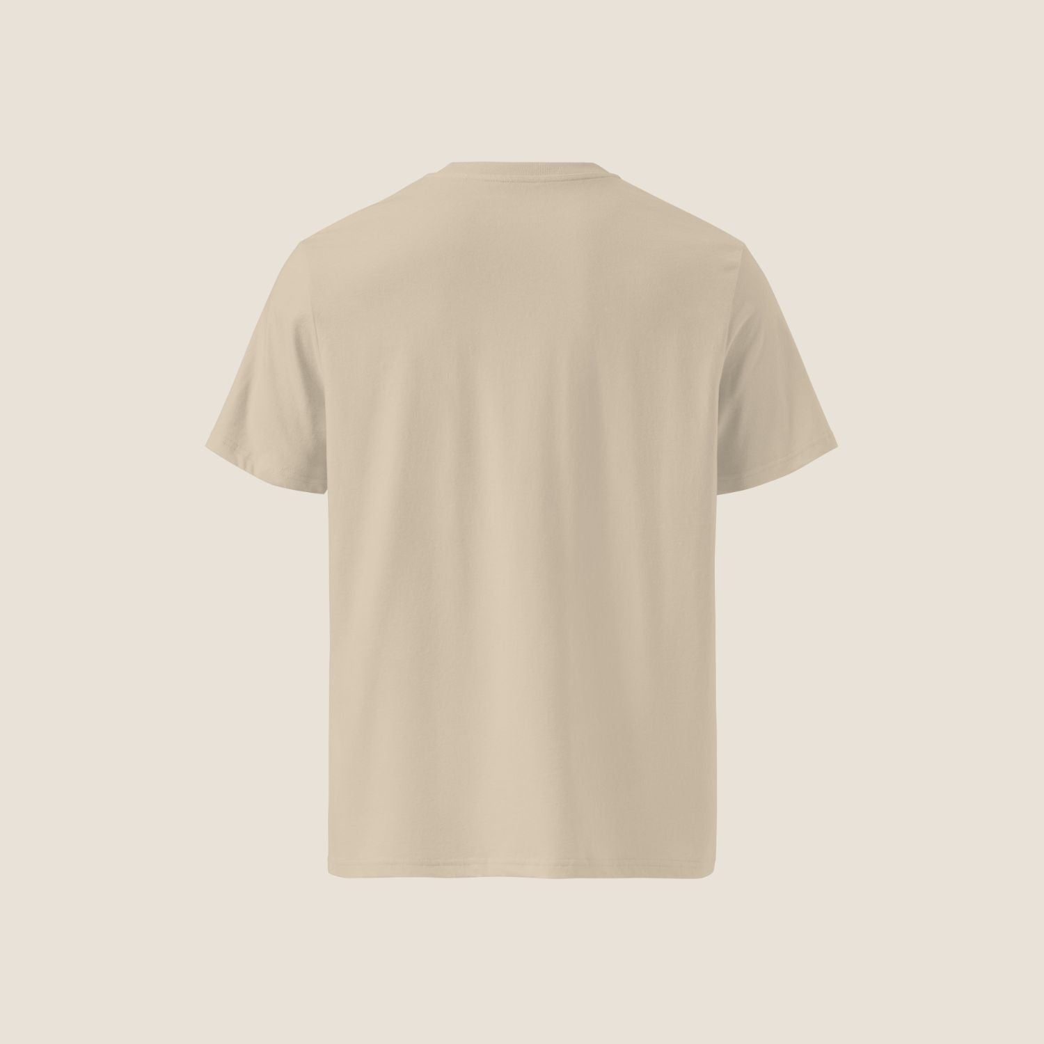Made To Feel Organic T-Shirt in desert with espresso print.