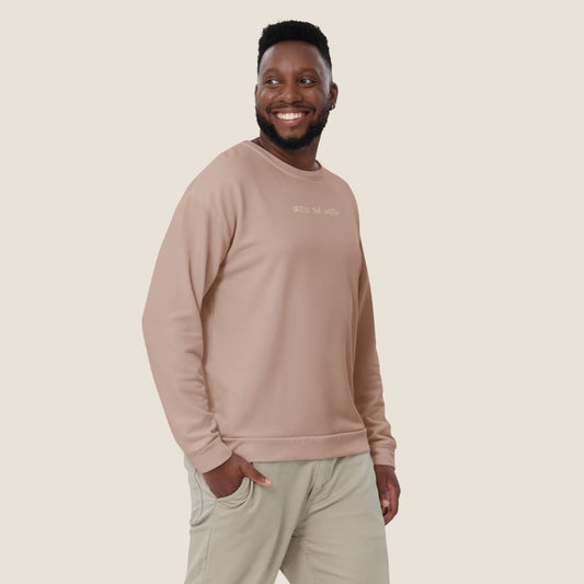 Recycled unisex malva sweater from Miss Piggy Soulwear collection.