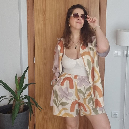 MEDITERRANEAN recycled shirt and shorts by Miss Piggy – featherlight soulwear capsule set