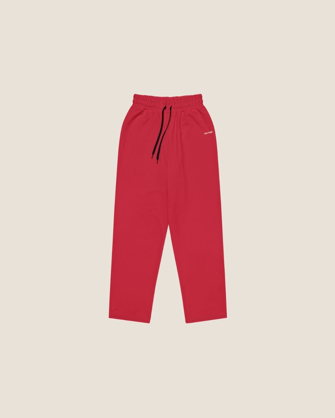 MISS PIGGY BASIC WIDE SWEATPANTS in red with off-white print, made from recycled materials.